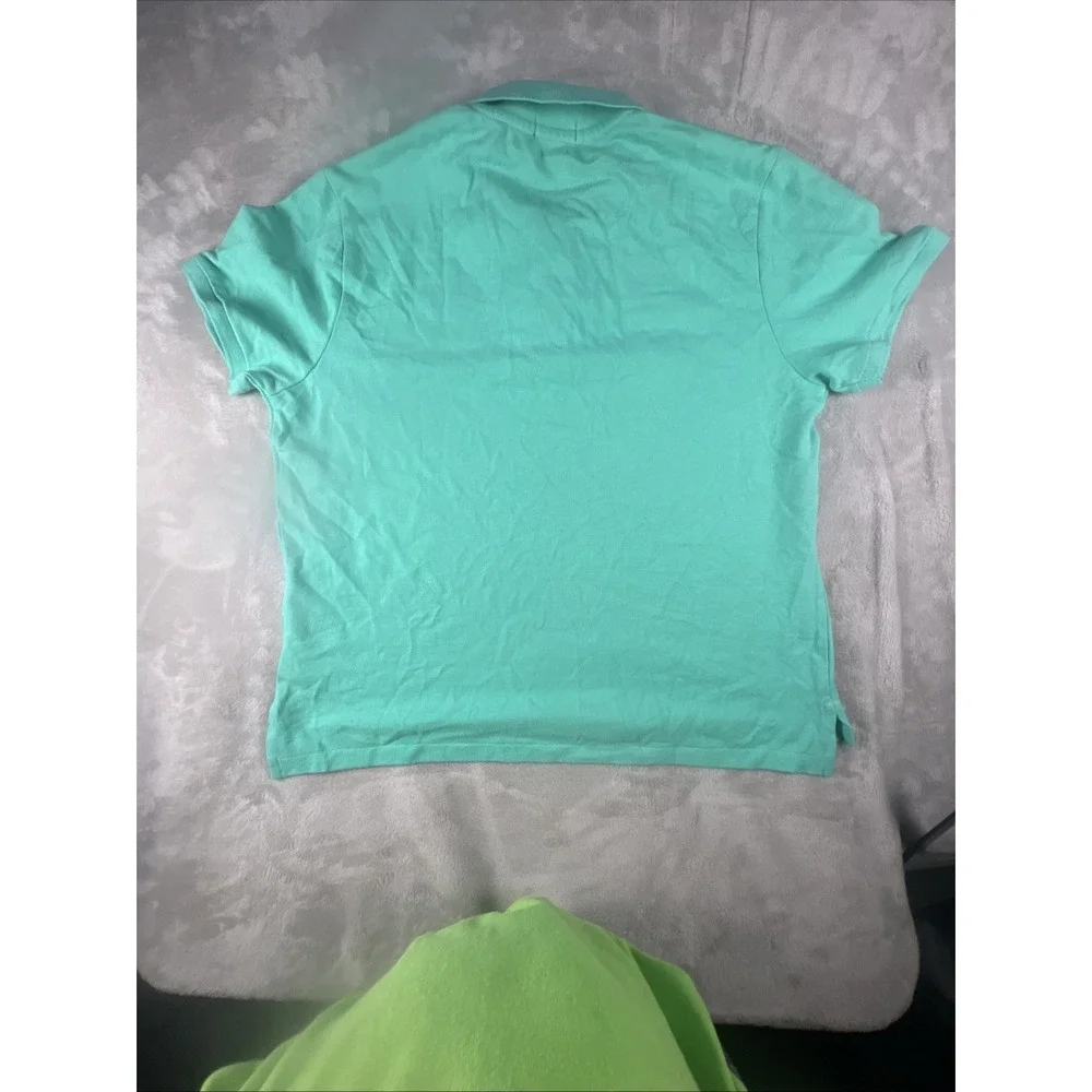 Polo Ralph Lauren Green Custom Slim Fit Pink Pony Polo Shirt Men's Size XL NWT